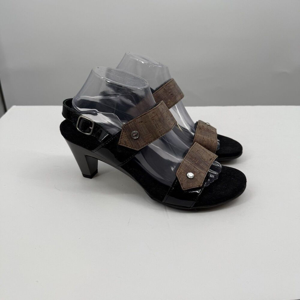 Womens Helle Comfort 2 Strap Heel Sandals Shoes US 10 EU 41 Spain Cork